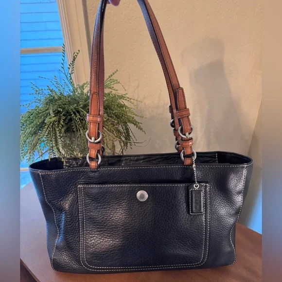 COACH Vintage Black Leather Tote Bag★ COACH VINTAGE BLACK LEATHER LIGHT TOTE BAG 4065 | eBay